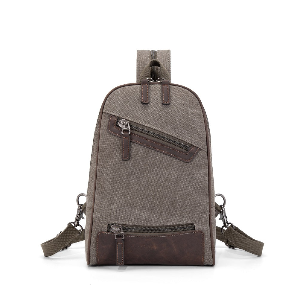 Portage Multifunctional Canvas Sling Bag Brown
